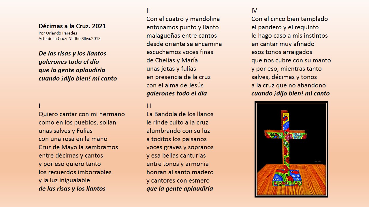 D cimas a la Cruz de Mayo. Poema Tenths to the May Cross. Poem Hive